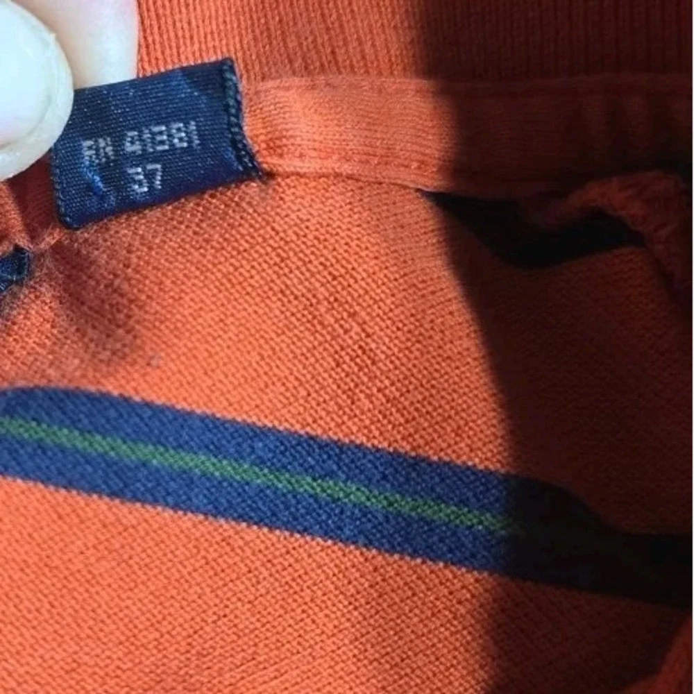 Polo‎ Golf Ralph Lauren Orange Striped Polo Shirt Men's Large